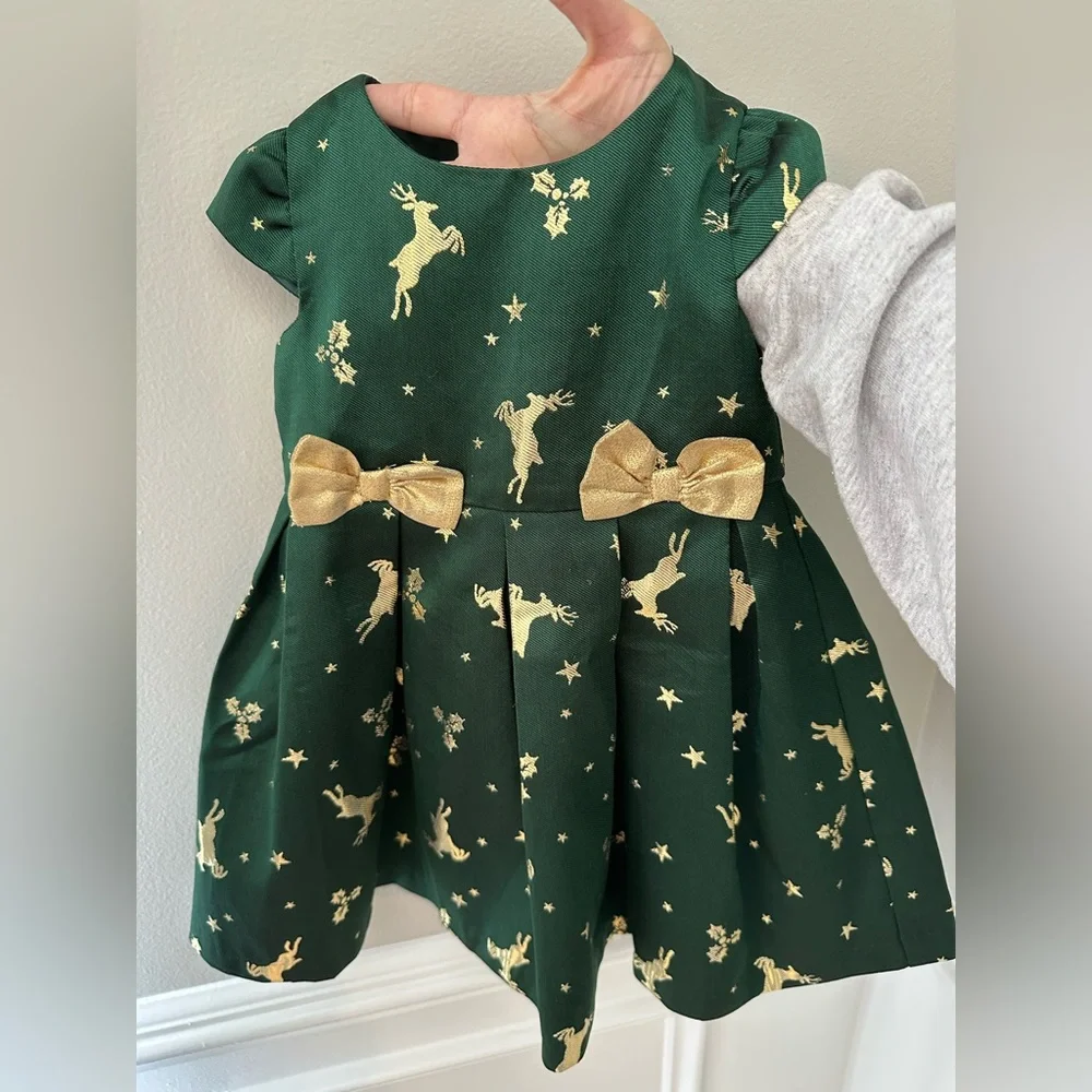 Bonnie Jean Reindeer Jacquard Holiday Dress size 2T - Picture 9 of 10